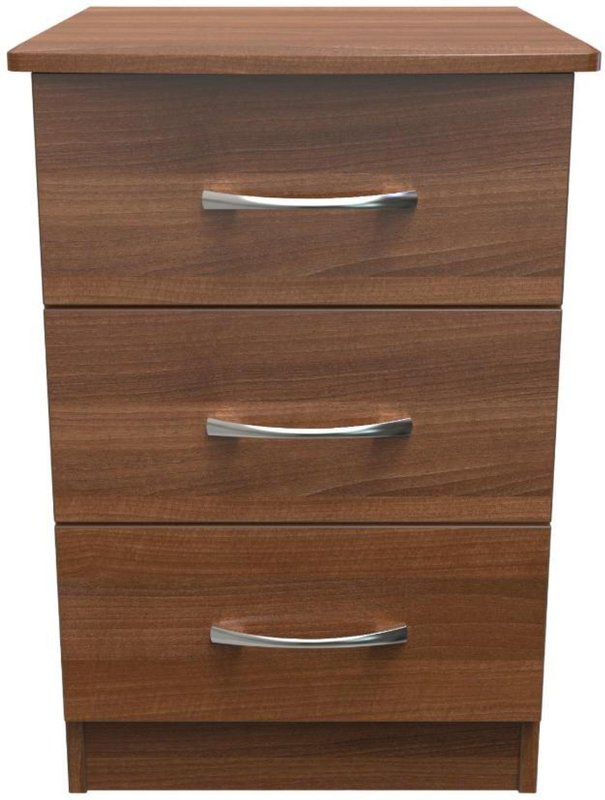 Photo 1 of Eve bedside cabinet - 3 drawer - walnut Photo 1 of Eve bedside cabinet - 3 drawer - walnut