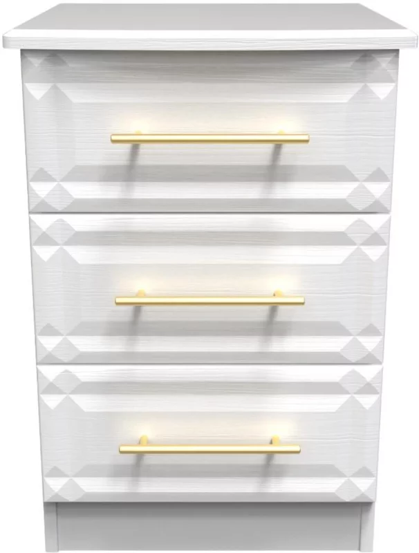 Photo 1 of Faye bedside cabinet - 3 drawer - white Photo 1 of Faye bedside cabinet - 3 drawer - white