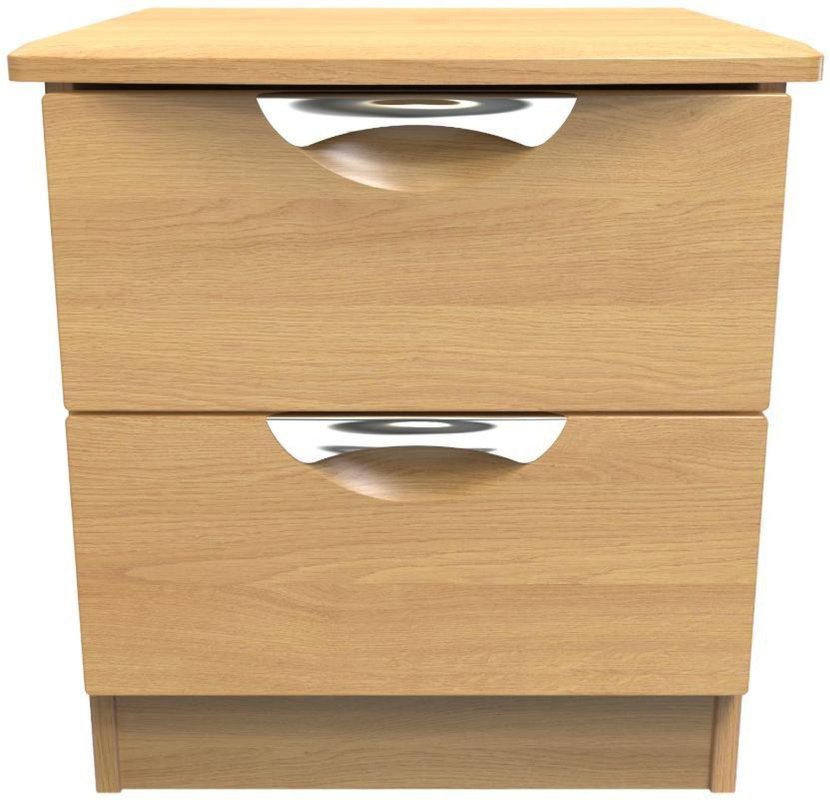 Photo 1 of Flora bedside cabinet - 2 drawer - oak Photo 1 of Flora bedside cabinet - 2 drawer - oak