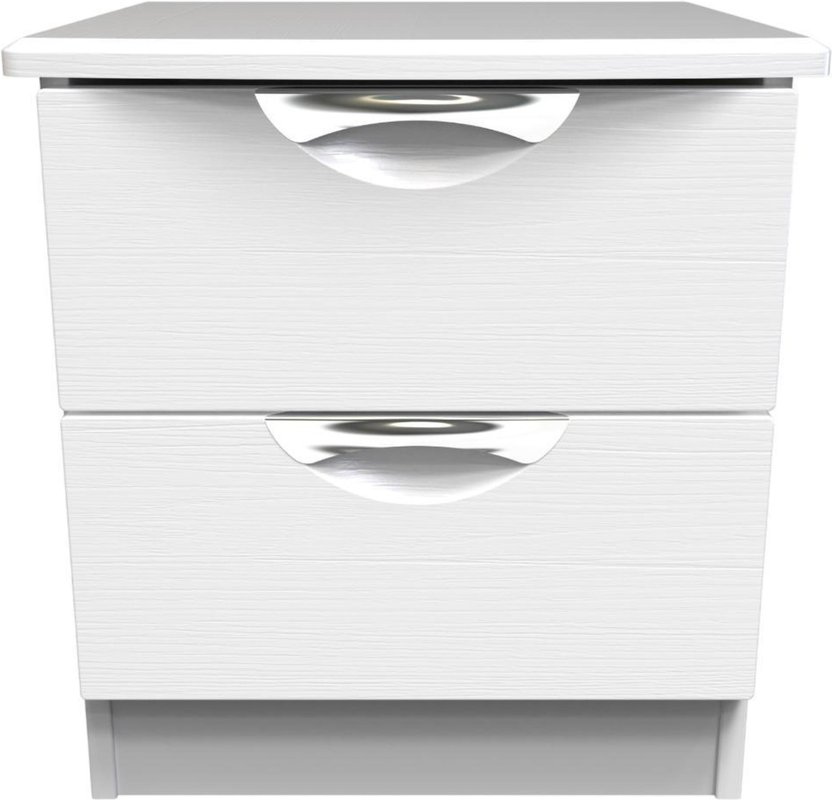 Photo 1 of Flora bedside cabinet - 2 drawer - white Photo 1 of Flora bedside cabinet - 2 drawer - white
