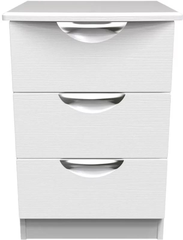 Photo 1 of Flora bedside cabinet - 3 drawer - white Photo 1 of Flora bedside cabinet - 3 drawer - white