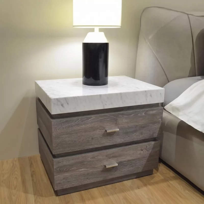 Photo 1 of Goya bedside cabinet - marble top - 2 drawer - variation available Photo 1 of Goya bedside cabinet - marble top - 2 drawer - variation available