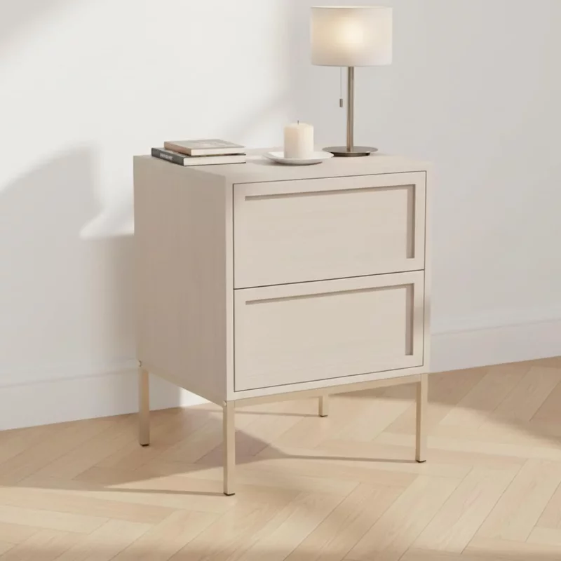 Photo 1 of Palmdale bedside table - 2 drawer - grey Photo 1 of Palmdale bedside table - 2 drawer - grey