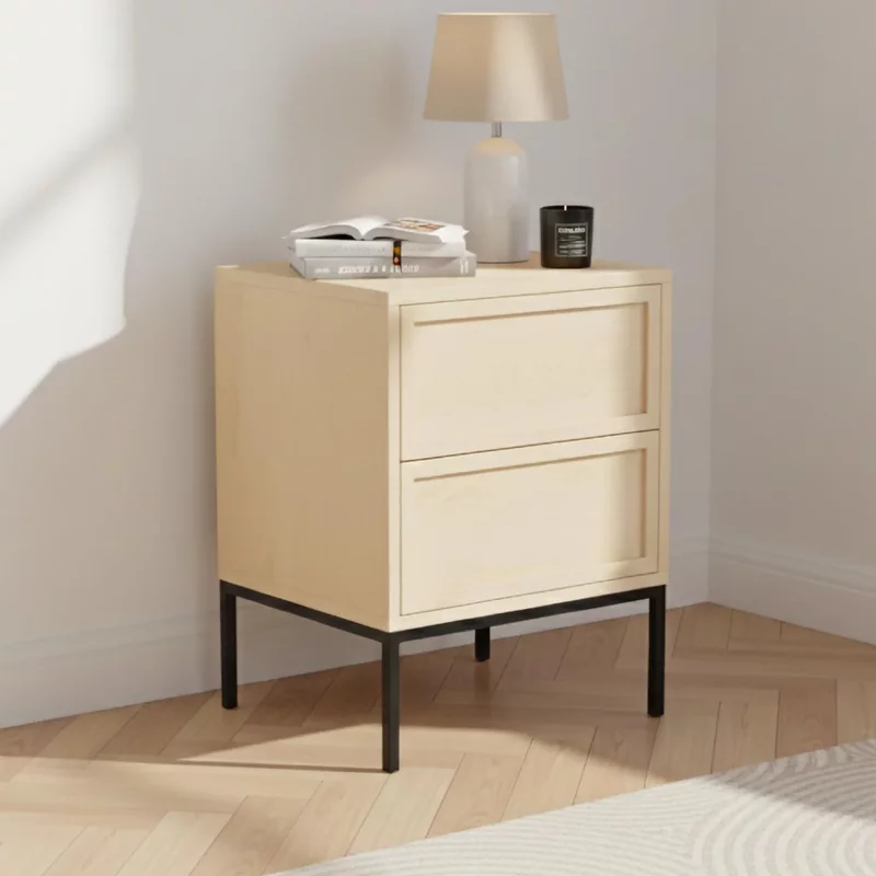 Photo 1 of Palmdale bedside table - 2 drawer - oak Photo 1 of Palmdale bedside table - 2 drawer - oak