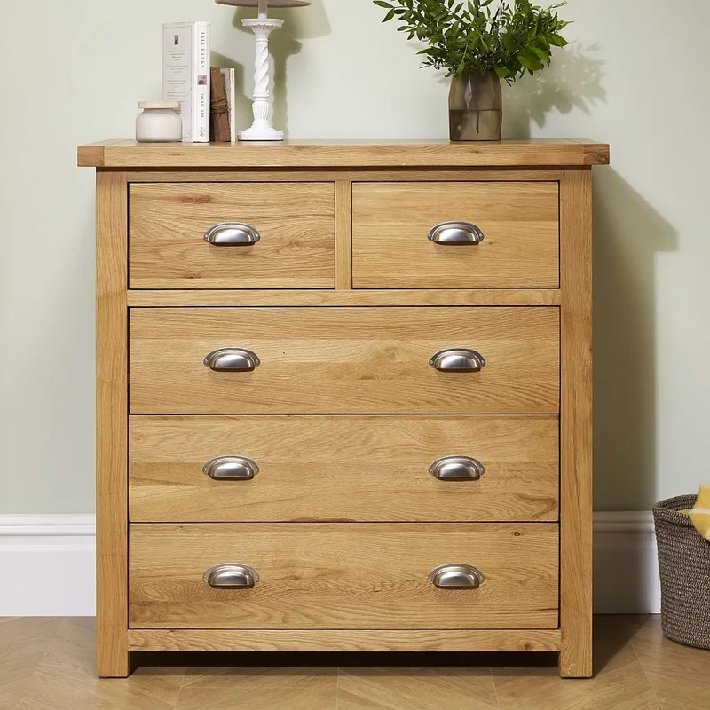 Photo 1 of Woburn chest - 3+2 drawer - rustic oak Photo 1 of Woburn chest - 3+2 drawer - rustic oak