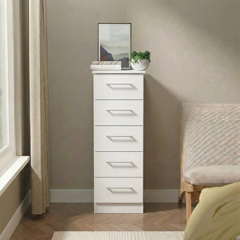 Photo 1 of Worcester chest - 5 drawer - narrow - white Photo 1 of Worcester chest - 5 drawer - narrow - white