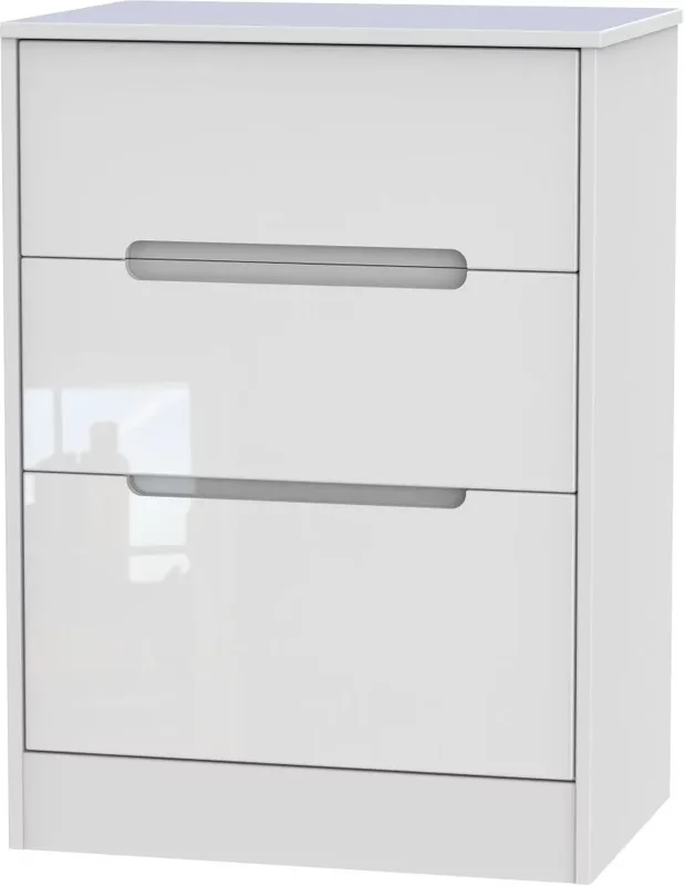 Photo 1 of Monaco chest - deep midi - 3 drawer - white gloss Photo 1 of Monaco chest - deep midi - 3 drawer - white gloss
