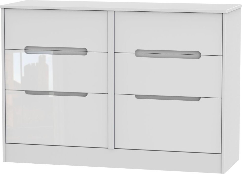 Photo 1 of Monaco chest - midi - 6 drawer - white gloss Photo 1 of Monaco chest - midi - 6 drawer - white gloss