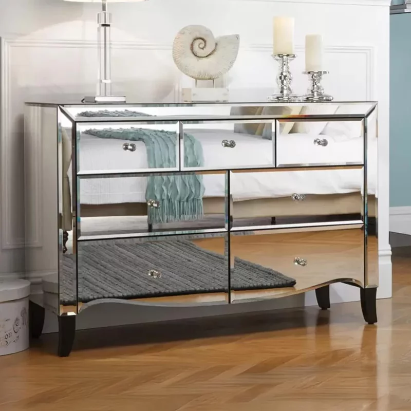 Photo 1 of Palermo wide chest - mirrored - multi drawer Photo 1 of Palermo wide chest - mirrored - multi drawer