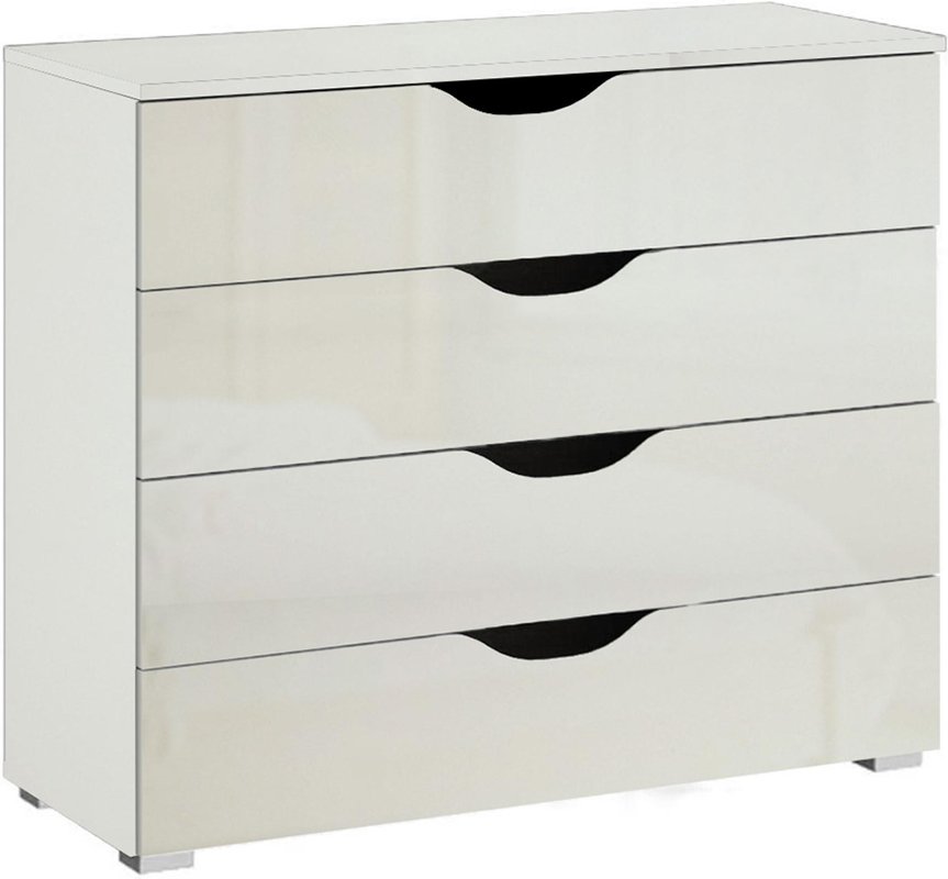 Photo 1 of Arnstein chest - 4 drawer - alpine white & white high gloss Photo 1 of Arnstein chest - 4 drawer - alpine white & white high gloss
