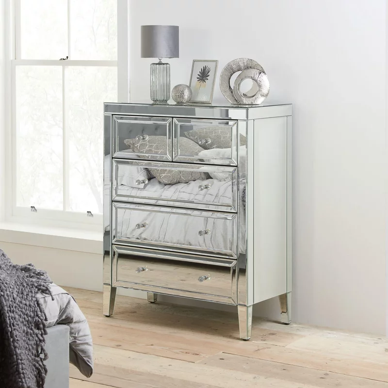 Photo 1 of Valencia chest - 3+2 drawer - mirrored Photo 1 of Valencia chest - 3+2 drawer - mirrored