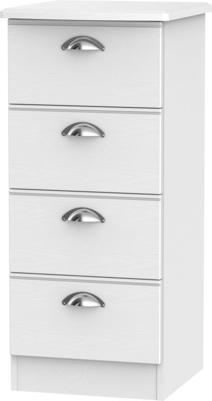 Photo 1 of Victoria chest - 4 drawer - narrow - white Photo 1 of Victoria chest - 4 drawer - narrow - white