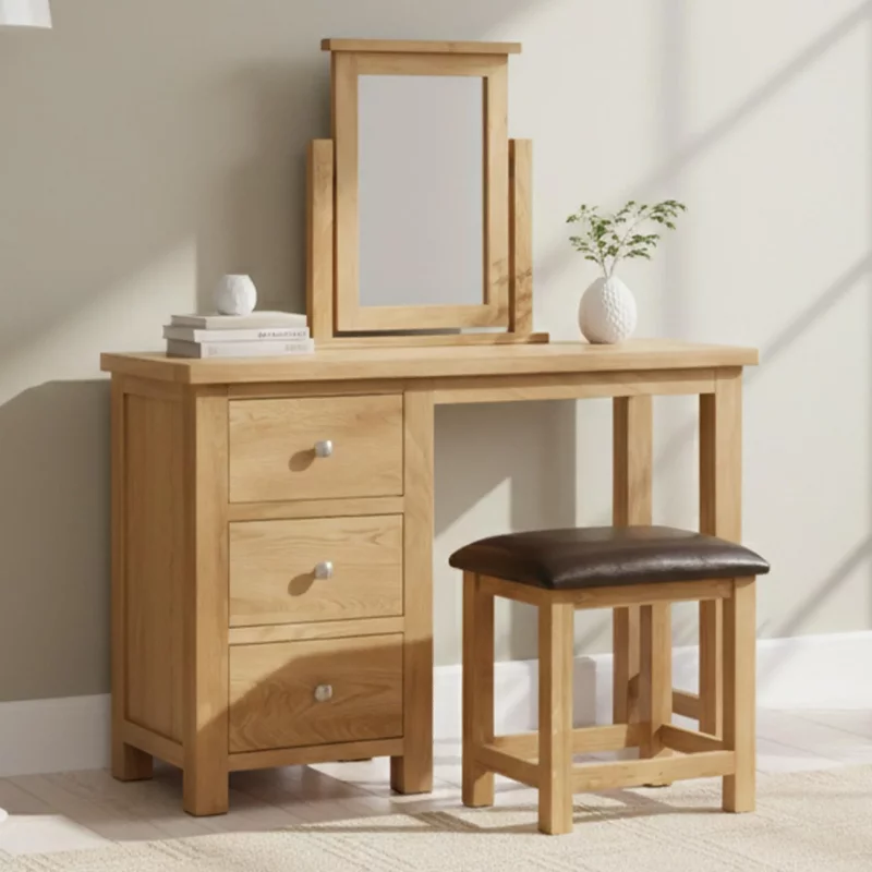 Photo 1 of Appleby dressing table - 3 drawer - single set - oak Photo 1 of Appleby dressing table - 3 drawer - single set - oak