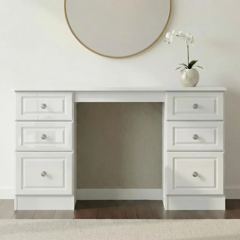 Photo 1 of Pembroke dressing table - double - 6 drawer - white gloss Photo 1 of Pembroke dressing table - double - 6 drawer - white gloss