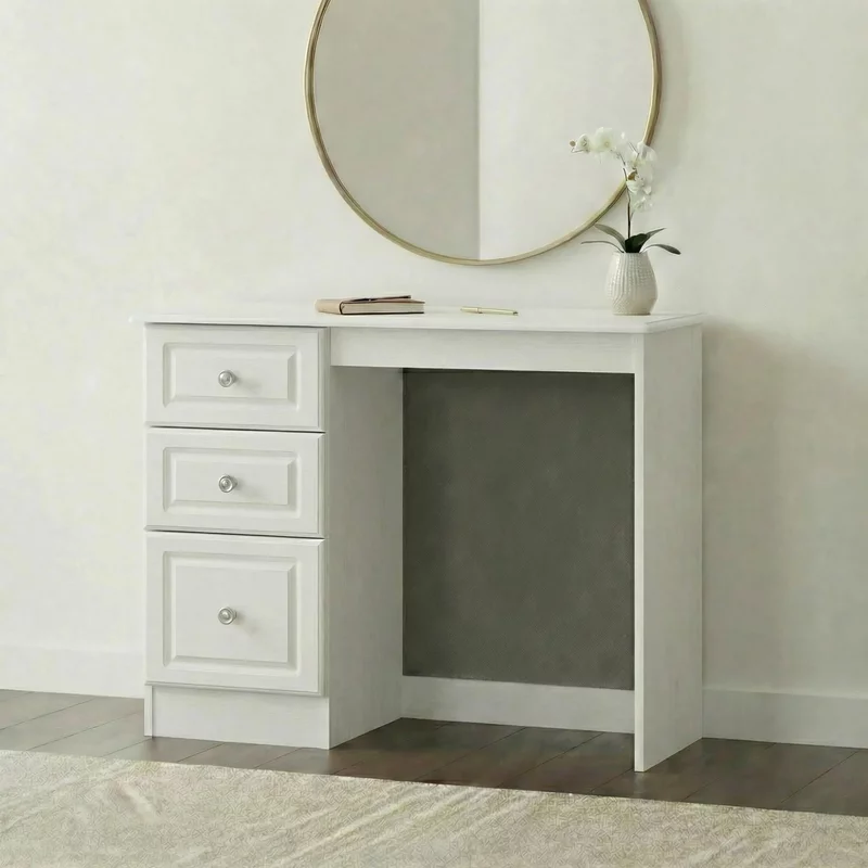 Photo 1 of Pembroke dressing table - single - 3 drawer - white Photo 1 of Pembroke dressing table - single - 3 drawer - white