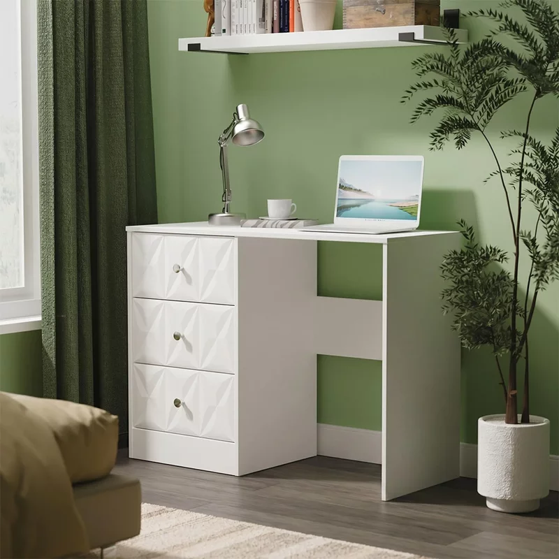 Photo 1 of San jose dressing table - single - 3 drawer - white Photo 1 of San jose dressing table - single - 3 drawer - white