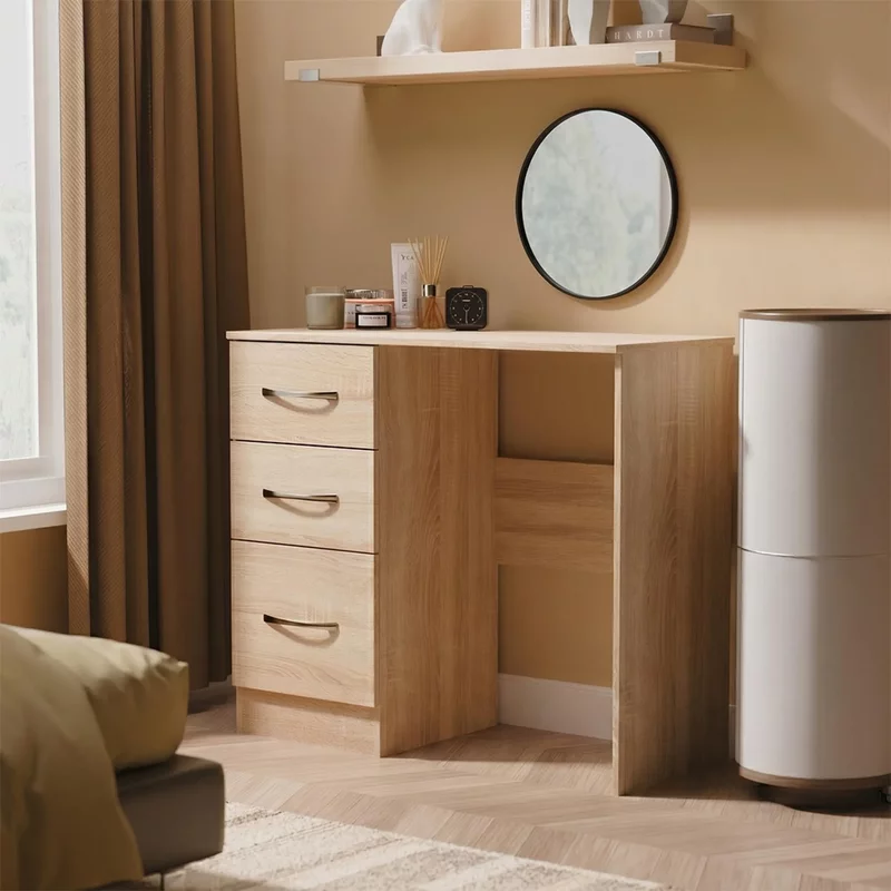 Photo 1 of Avon dressing table - 3 drawer - single - oak Photo 1 of Avon dressing table - 3 drawer - single - oak