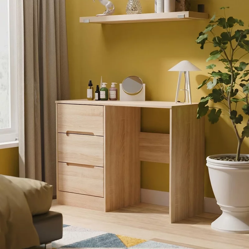 Photo 1 of Monaco dressing table - single - 3 drawer - oak Photo 1 of Monaco dressing table - single - 3 drawer - oak
