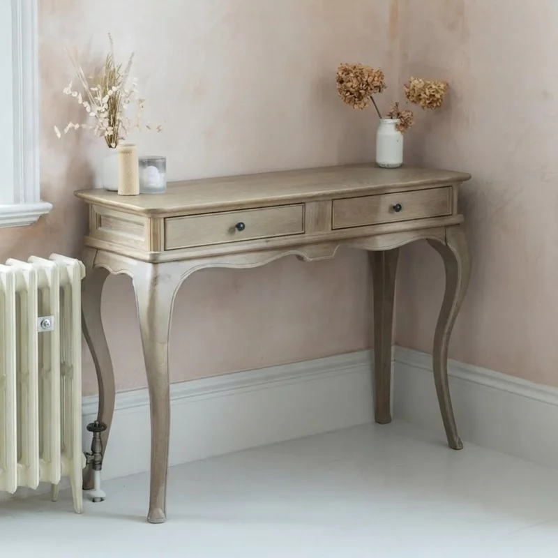 Photo 1 of Camille dressing table - 2 drawer - grey oak Photo 1 of Camille dressing table - 2 drawer - grey oak