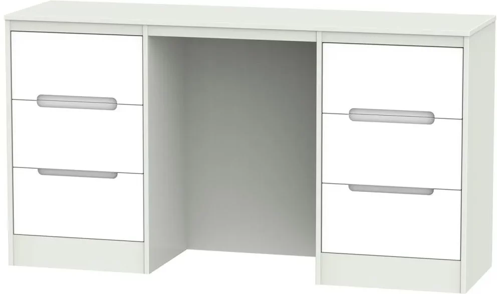 Photo 1 of Monaco dressing table - double - 6 drawer - white and cashmere Photo 1 of Monaco dressing table - double - 6 drawer - white and cashmere