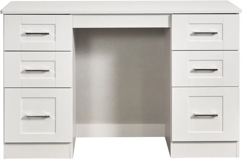 Photo 1 of York dressing table - 6 drawer - double - white Photo 1 of York dressing table - 6 drawer - double - white