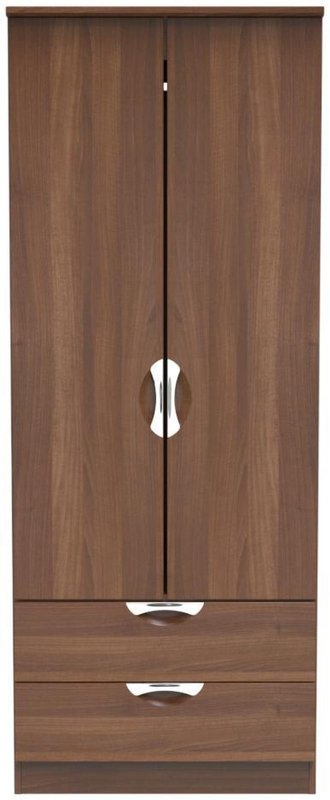 Photo 1 of Flora wardrobe - 2 door - 2 drawer - double - walnut Photo 1 of Flora wardrobe - 2 door - 2 drawer - double - walnut