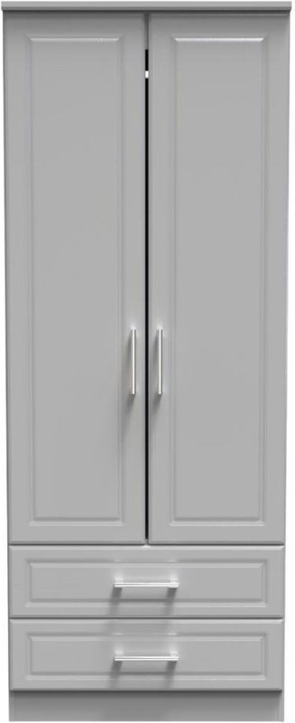 Photo 1 of Gina wardrobe - 2 door - 2 drawer - double - grey ash Photo 1 of Gina wardrobe - 2 door - 2 drawer - double - grey ash