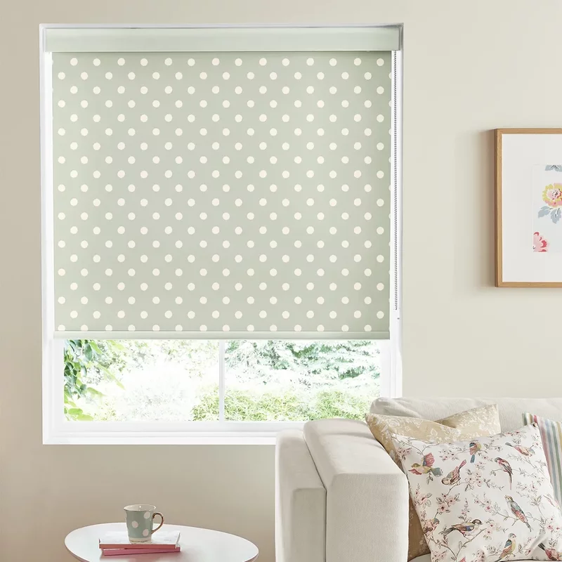 Photo 1 of Cath kidston roller blind - button spot aloe Photo 1 of Cath kidston roller blind - button spot aloe