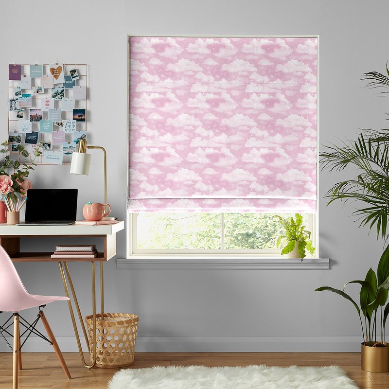 Photo 1 of Clouds roman blind - pink Photo 1 of Clouds roman blind - pink