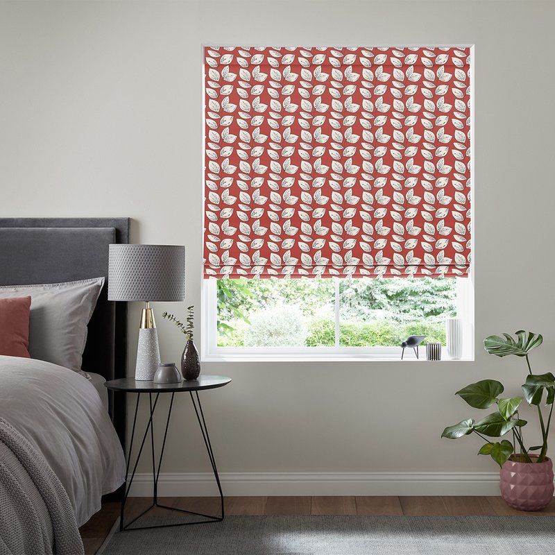 Photo 1 of Leno roman blind - ruby Photo 1 of Leno roman blind - ruby