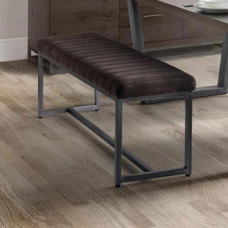 Photo 1 of Brooklyn dining bench - faux leather - charcoal Photo 1 of Brooklyn dining bench - faux leather - charcoal