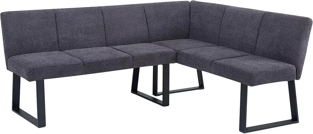 Photo 1 of Bronx corner dining bench - dark grey fabric - rhf Photo 1 of Bronx corner dining bench - dark grey fabric - rhf