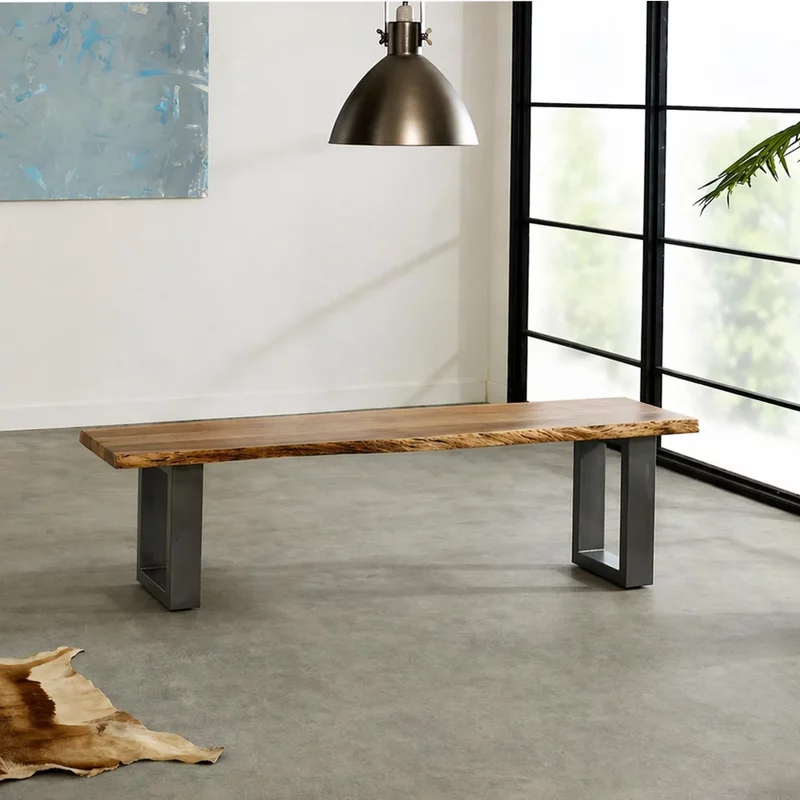 Photo 1 of Baltic dining bench - 175cm - live edge - solid acacia wood Photo 1 of Baltic dining bench - 175cm - live edge - solid acacia wood