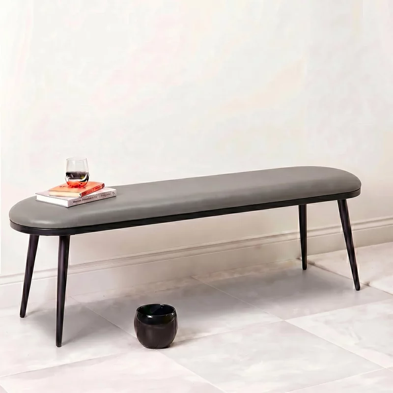 Photo 1 of Ace dining bench - grey fabric Photo 1 of Ace dining bench - grey fabric