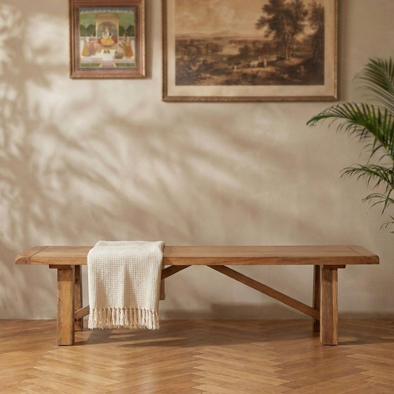 Photo 1 of Odisha bench - 175cm - solid mango wood Photo 1 of Odisha bench - 175cm - solid mango wood