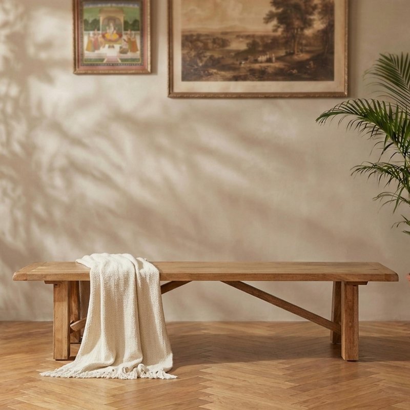 Photo 1 of Odisha bench - 200cm - solid mango wood Photo 1 of Odisha bench - 200cm - solid mango wood