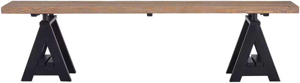 Photo 1 of Hampstead dining bench - pine wood and metal Photo 1 of Hampstead dining bench - pine wood and metal