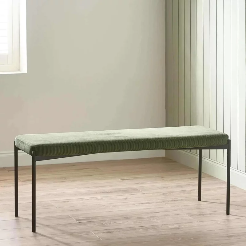 Photo 1 of Leonie green fabric dining bench Photo 1 of Leonie green fabric dining bench
