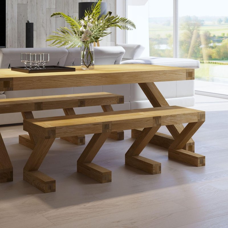 Photo 1 of Z designer dining bench - large - oak Photo 1 of Z designer dining bench - large - oak
