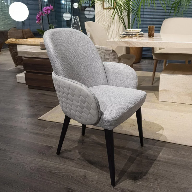 Photo 1 of Abbie dining armchair - diamond back fabric - variation available Photo 1 of Abbie dining armchair - diamond back fabric - variation available