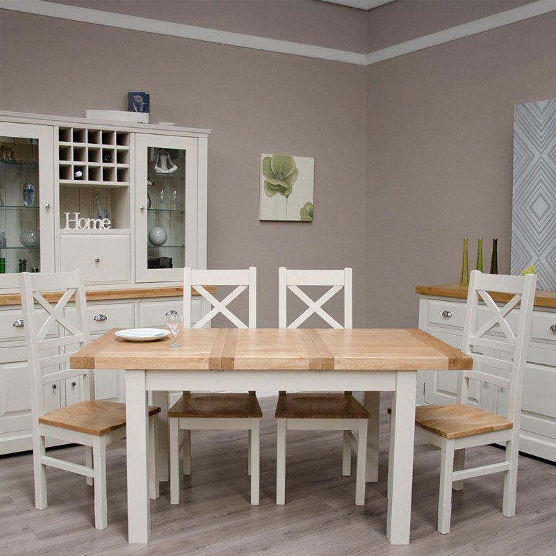 Photo 1 of Deluxe painted extending dining set - cross back chairs Photo 1 of Deluxe painted extending dining set - cross back chairs
