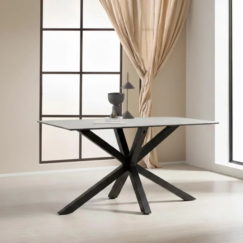 Photo 1 of Heaven dining table - 4 seater - 135cm - grey ceramic - with star legs Photo 1 of Heaven dining table - 4 seater - 135cm - grey ceramic - with star legs