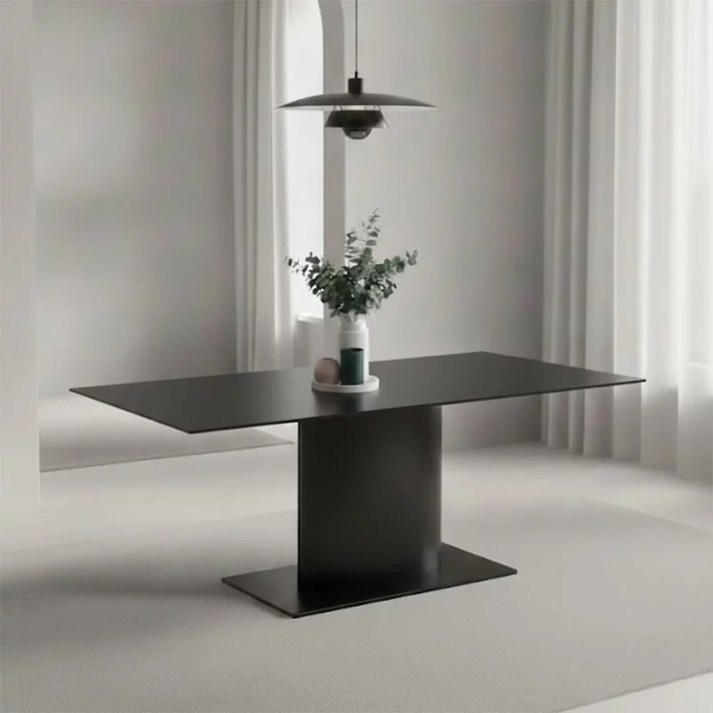 Photo 1 of Marbella dining table - 8 seater - pedestal - 200cm - black ceramic Photo 1 of Marbella dining table - 8 seater - pedestal - 200cm - black ceramic
