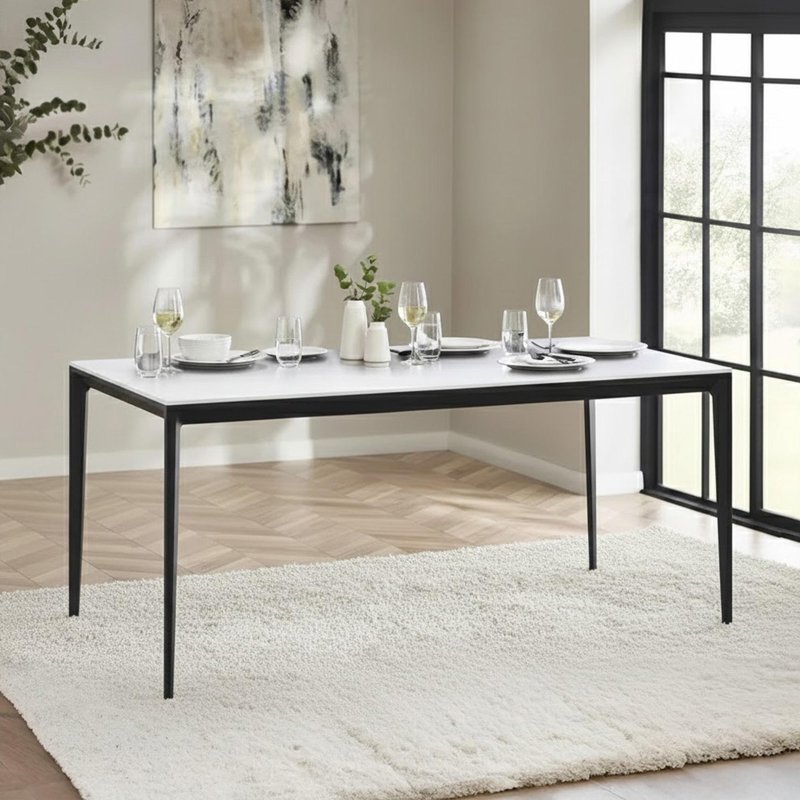 Photo 1 of Miami dining table - 4 seater - 120cm - white ceramic Photo 1 of Miami dining table - 4 seater - 120cm - white ceramic