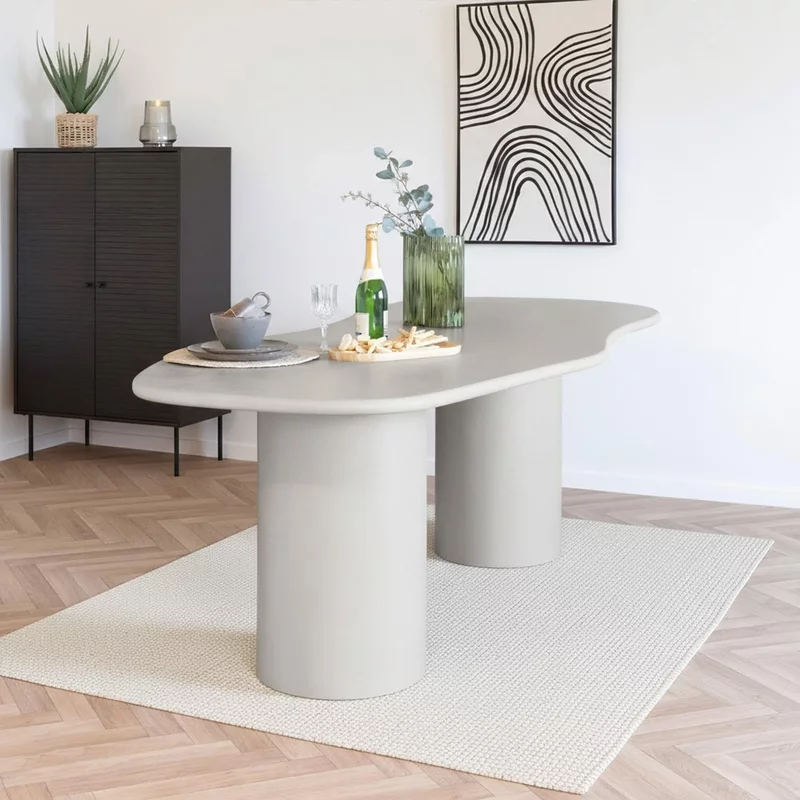 Photo 1 of Maranola dining table - double pedestal - 8 seater - 200cm - concrete Photo 1 of Maranola dining table - double pedestal - 8 seater - 200cm - concrete