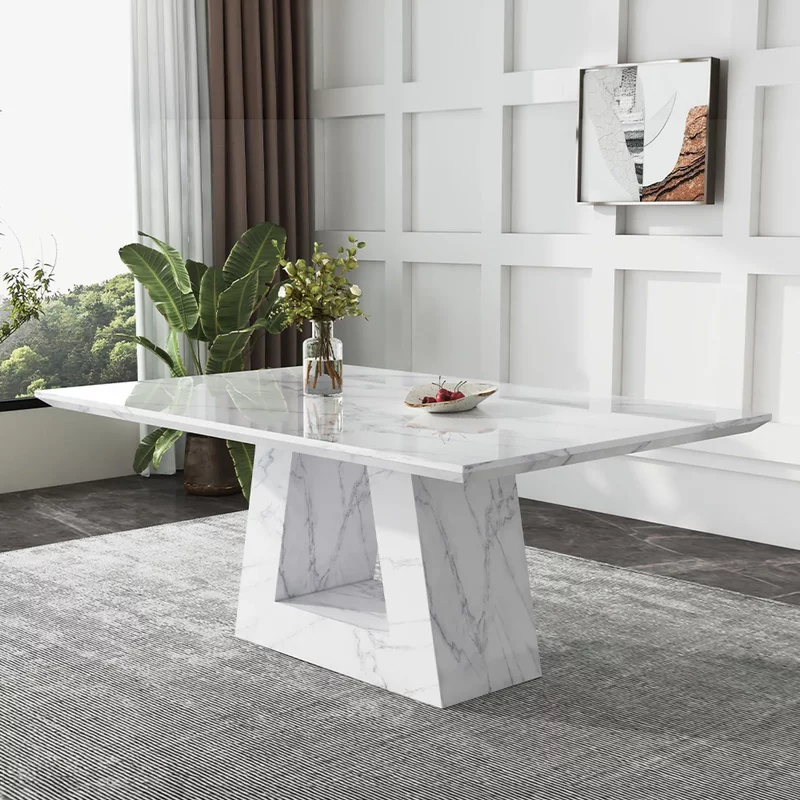 Photo 1 of Milan dining table - white marble - sizes available Photo 1 of Milan dining table - white marble - sizes available