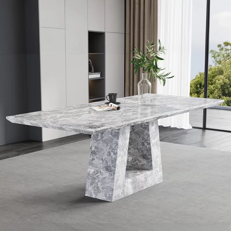 Photo 1 of Milan dining table - grey marble - sizes available Photo 1 of Milan dining table - grey marble - sizes available