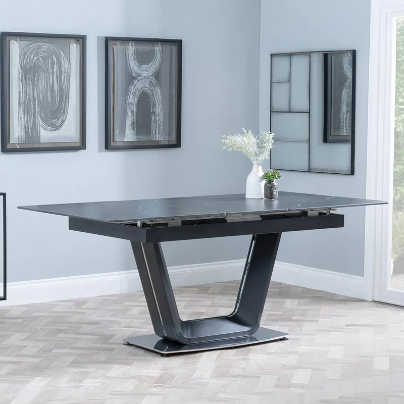 Photo 1 of Alpha extending dining table - 4-6 seater - 140cm-180cm - black ceramic Photo 1 of Alpha extending dining table - 4-6 seater - 140cm-180cm - black ceramic