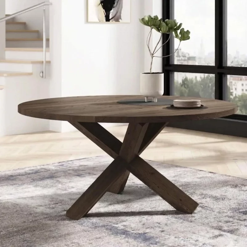 Photo 1 of Coen dining table - with spider legs - round - oak - variation available Photo 1 of Coen dining table - with spider legs - round - oak - variation available