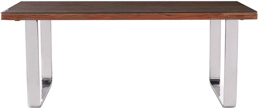 Photo 1 of Kerala dining table - 8 seater - 200cm - clear glass with silver base Photo 1 of Kerala dining table - 8 seater - 200cm - clear glass with silver base